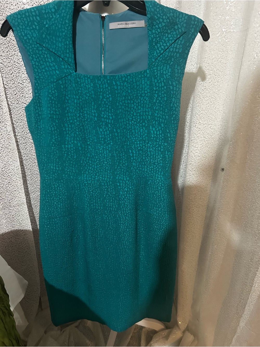 Marc New York Teal Textured Midi Sheath Dress
